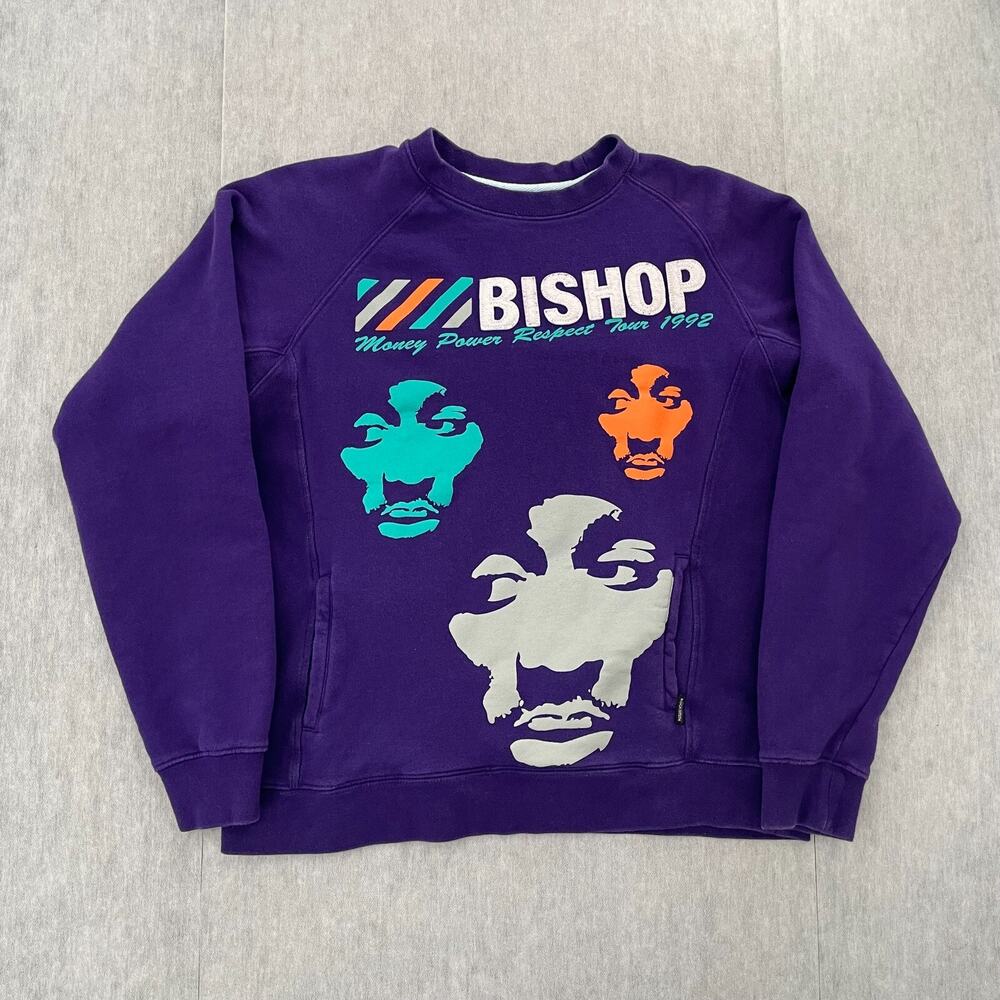 Tupac Shakur 2Pac Sweater Adult Small Purple Bishop Juice Movie Pockets Mens S